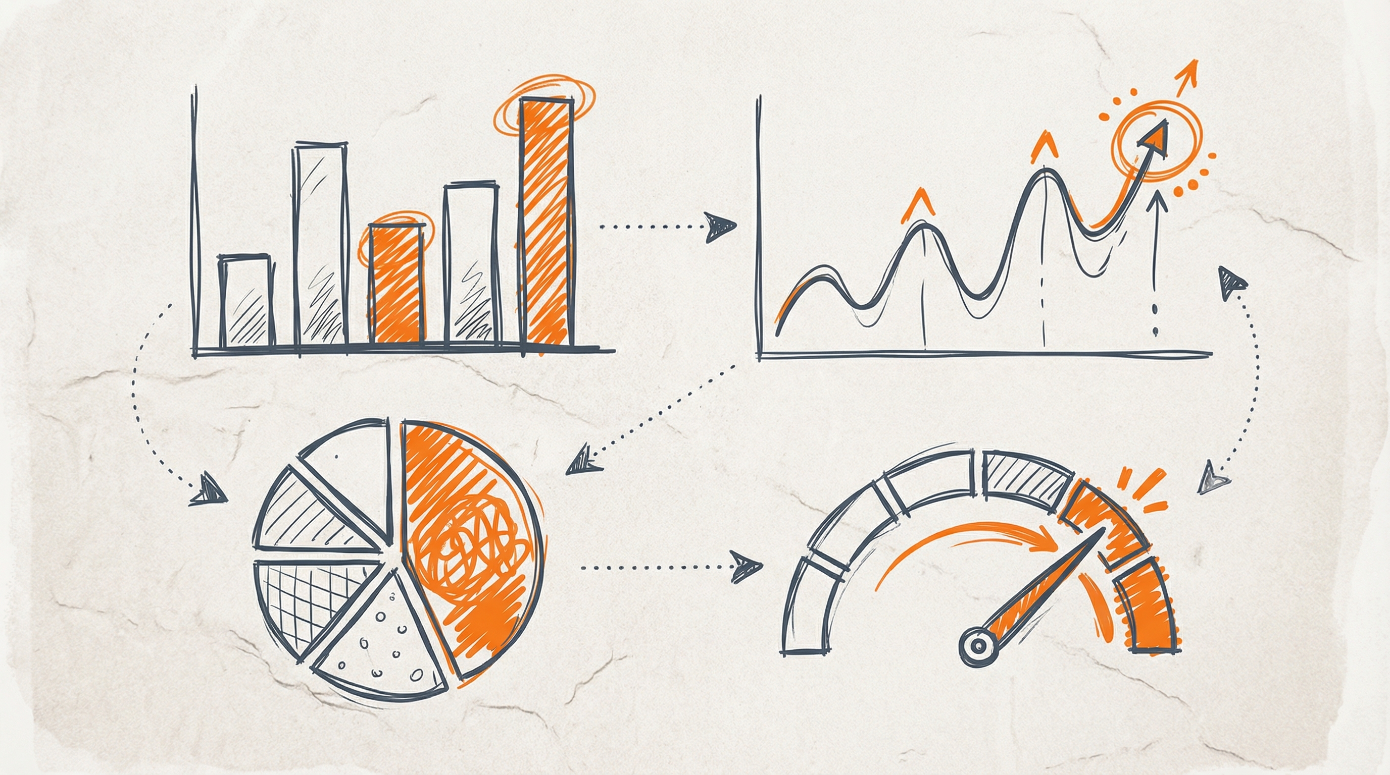 Abstract dashboard with data visualizations