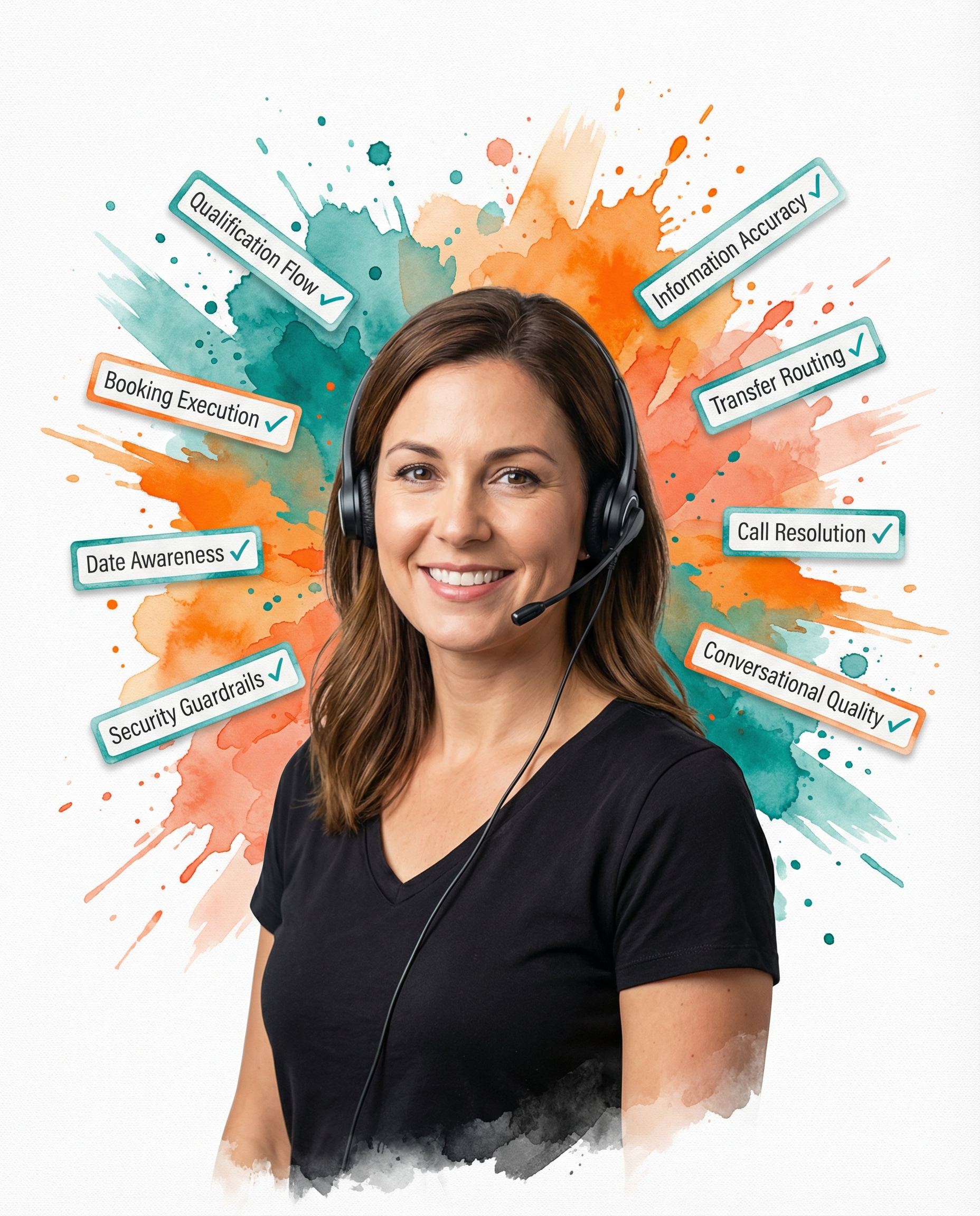 Agent evaluation with quality scoring across security, booking execution, and accuracy