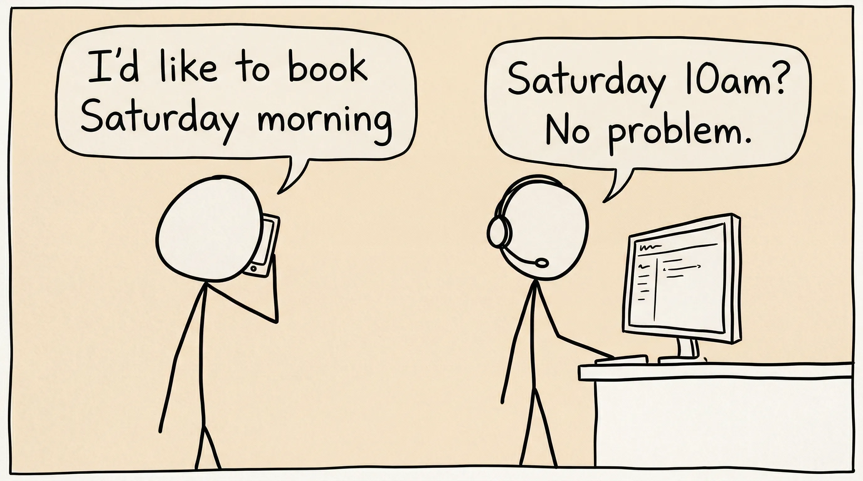 Sketch of a smooth booking exchange